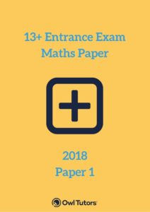 13 Plus Maths Paper 1