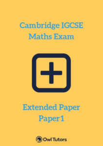 Cambridge IGCSE International Mathematics (0607) – Extended Paper 1