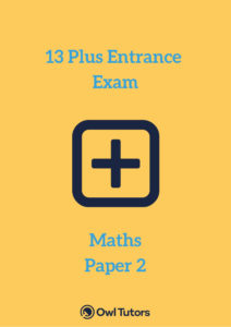 13 Plus Maths Level 3 Non-Calculator Paper 2
